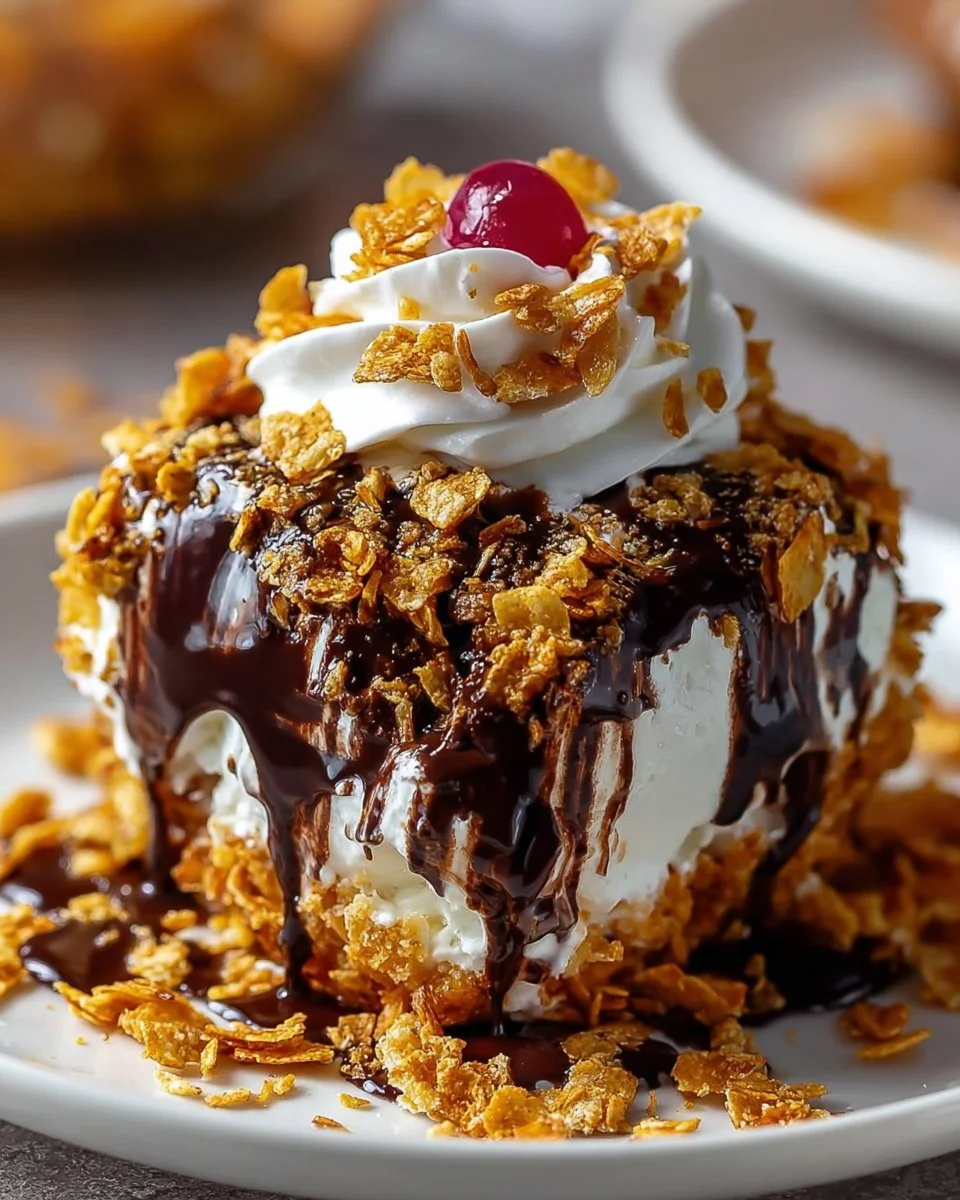 No-Fry Fried Ice Cream Dessert