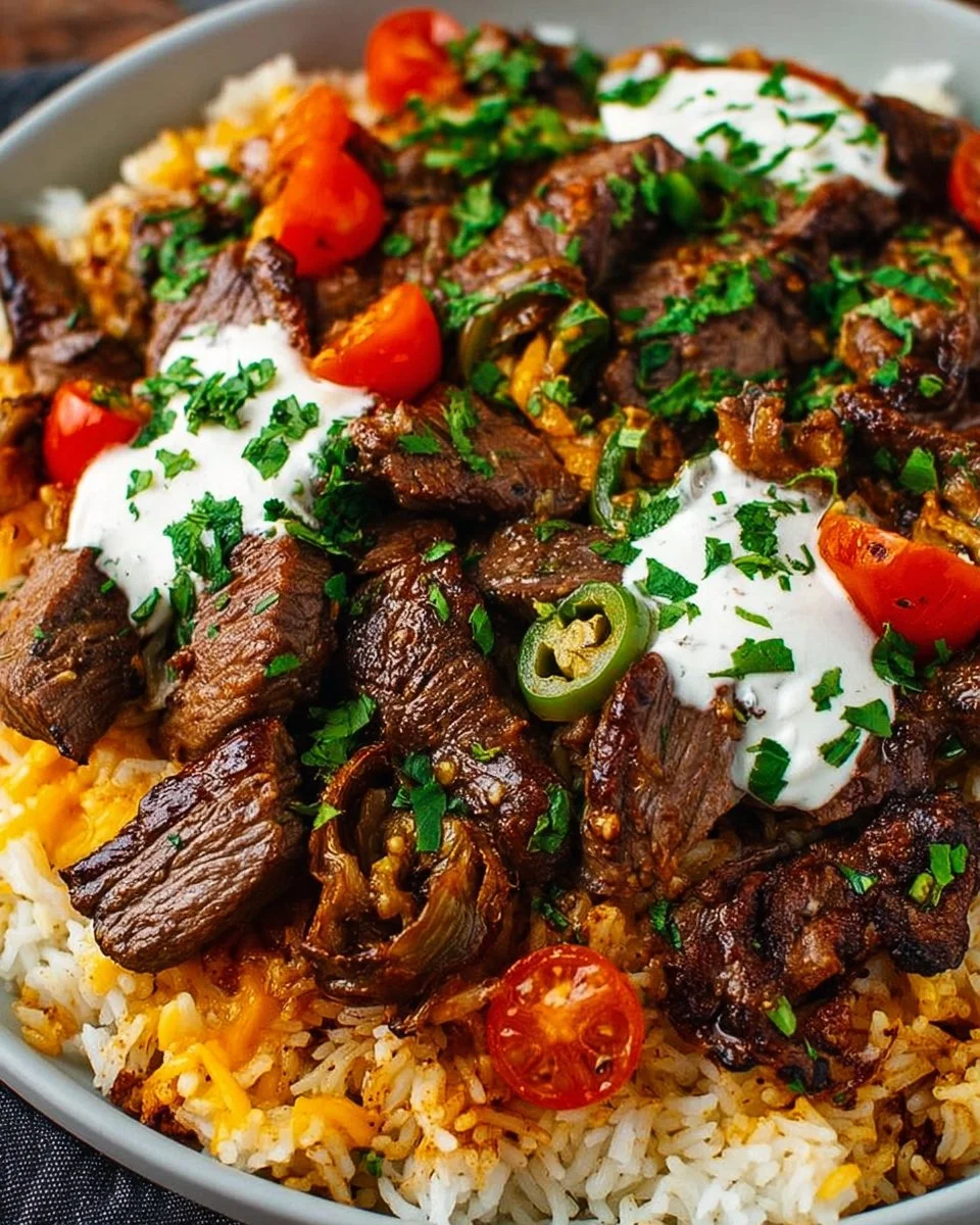 Steak Queso Rice