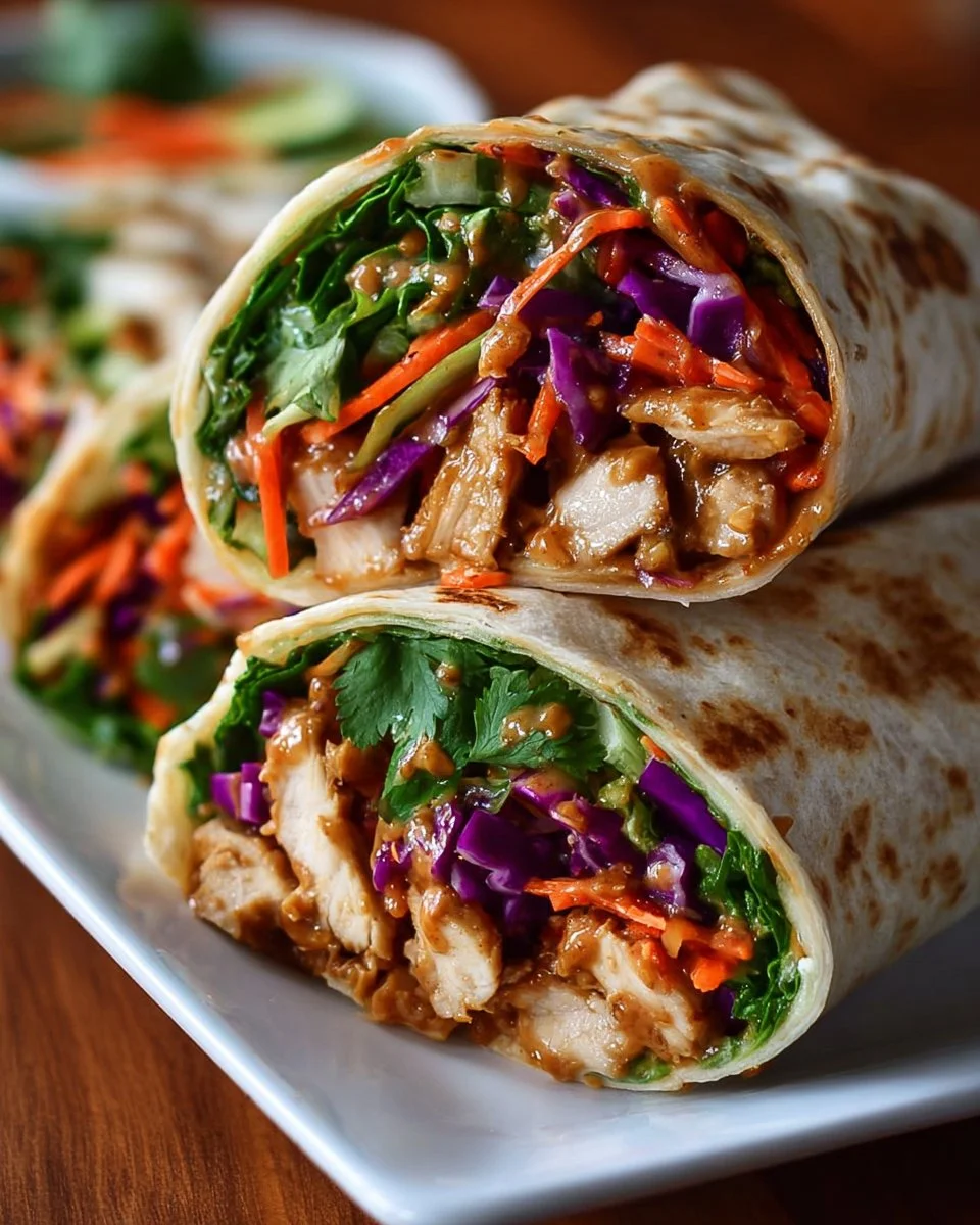 Thai Peanut Chicken Wraps