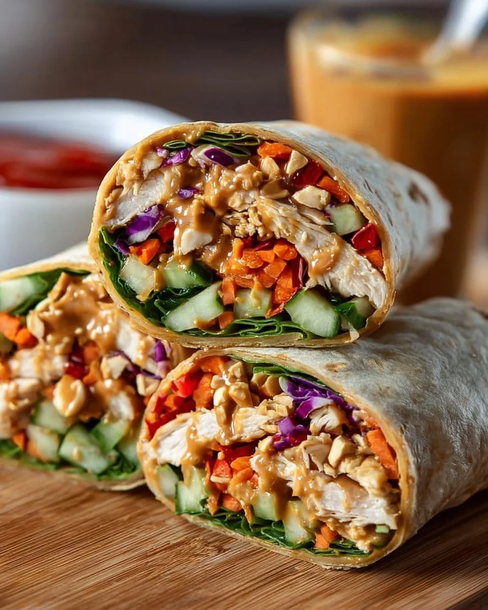 Thai Peanut Chicken Wraps