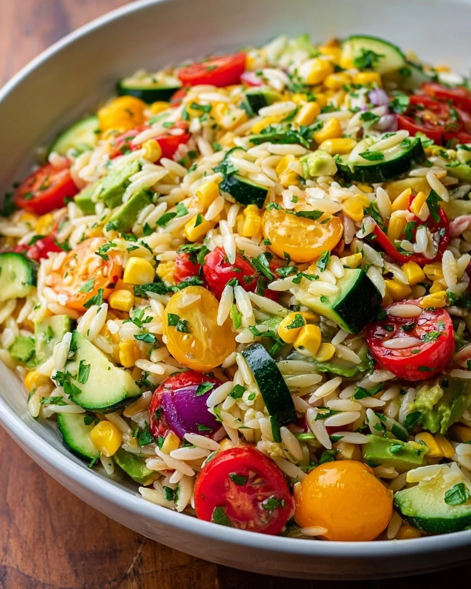 Veggie Rainbow Orzo Salad