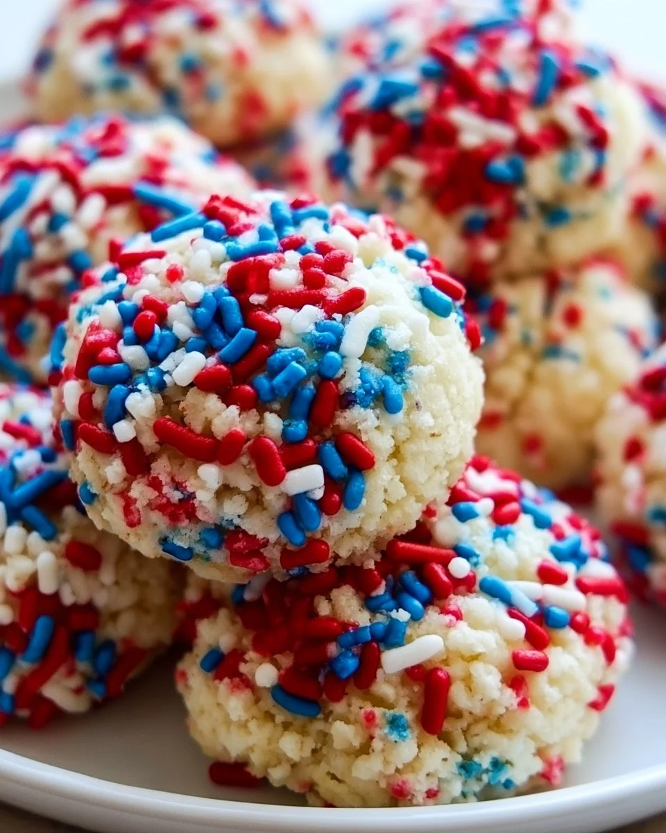 4th of July Sprinkle Cake Mix Cookies