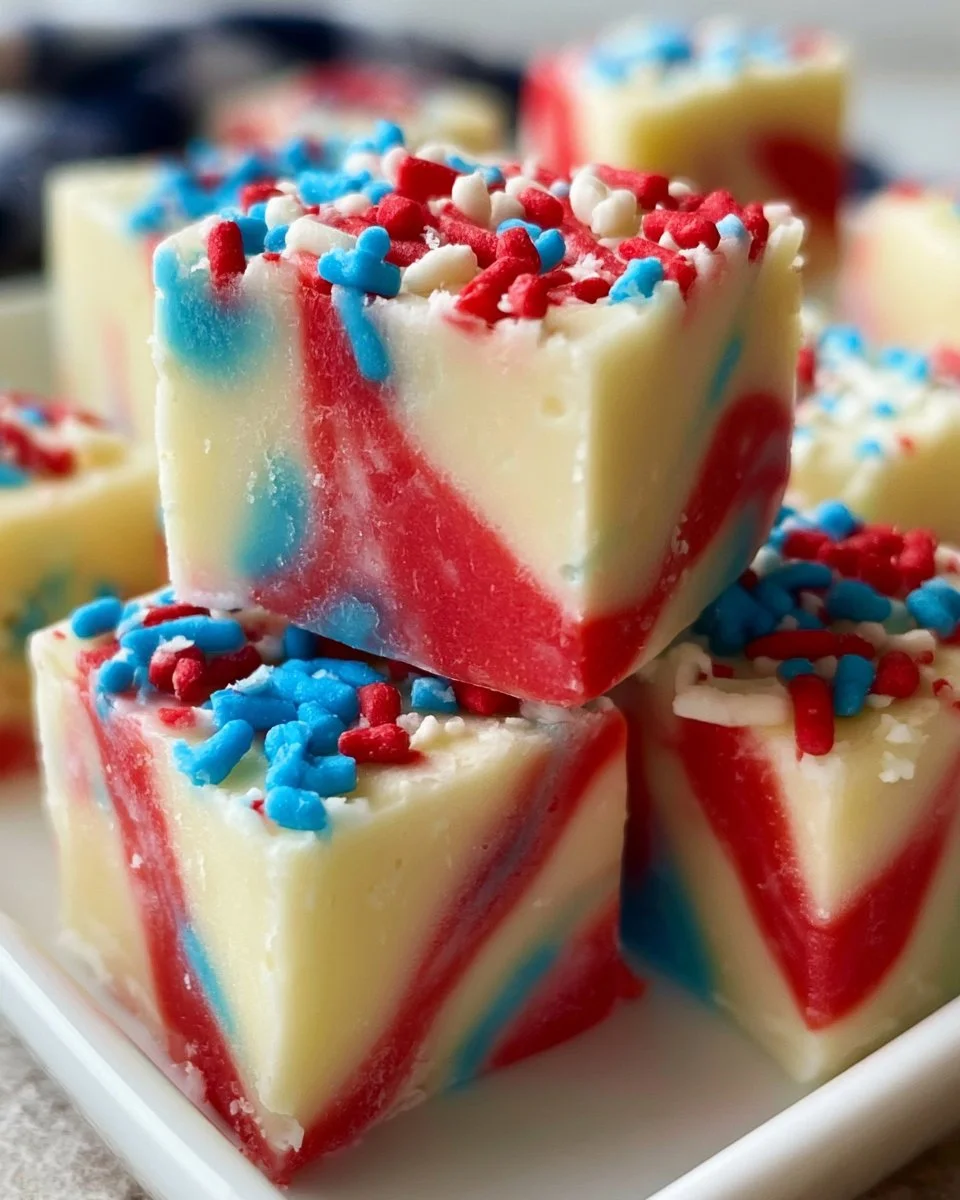 4th of July White Chocolate Fudge