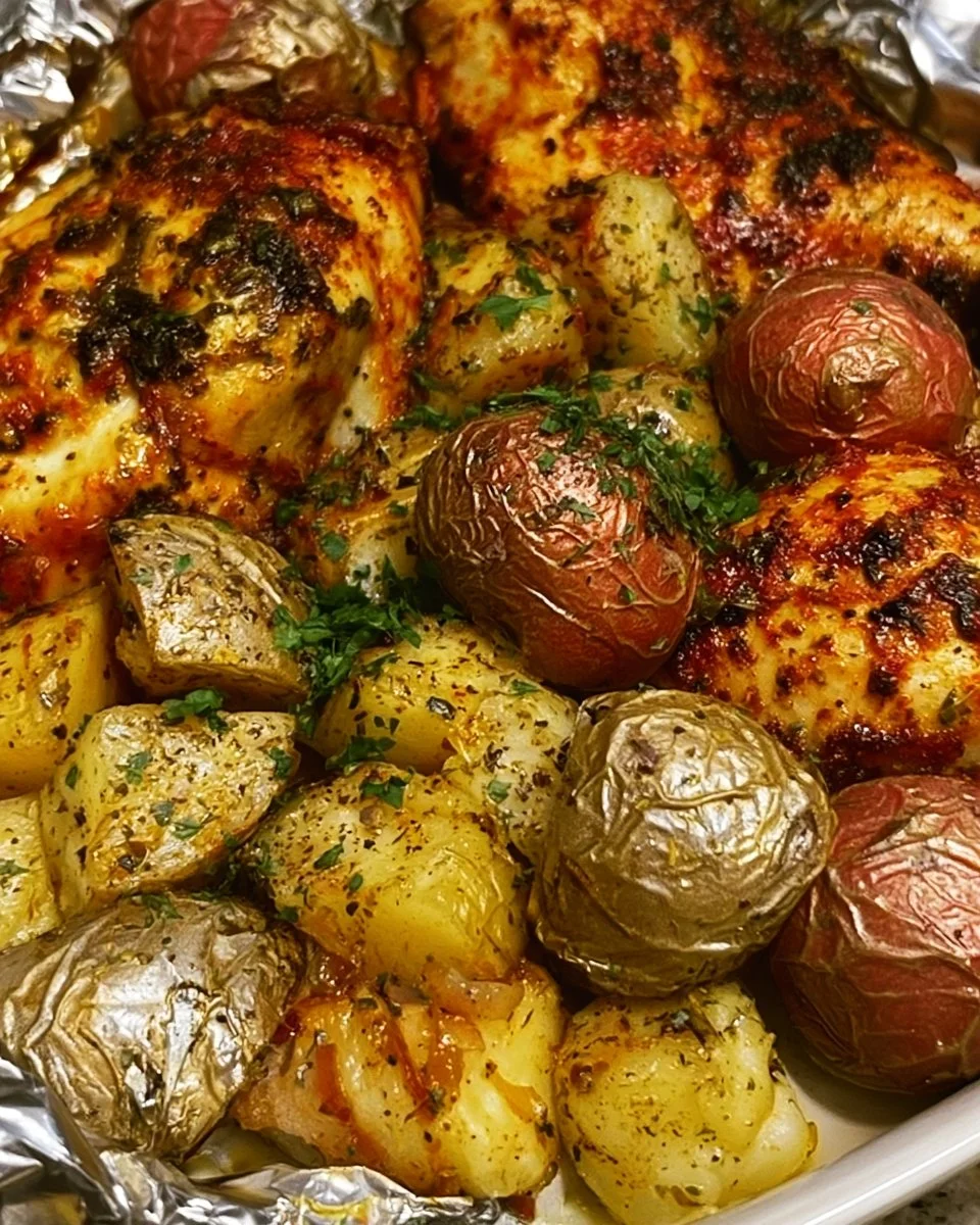 Chicken and Potato Foil Packets
