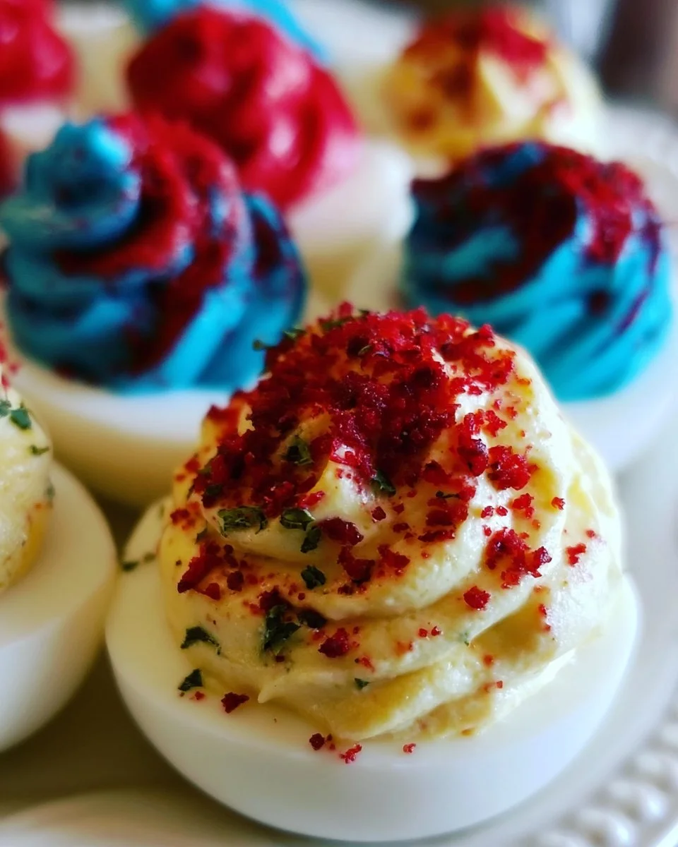 Fourth of July Deviled Eggs