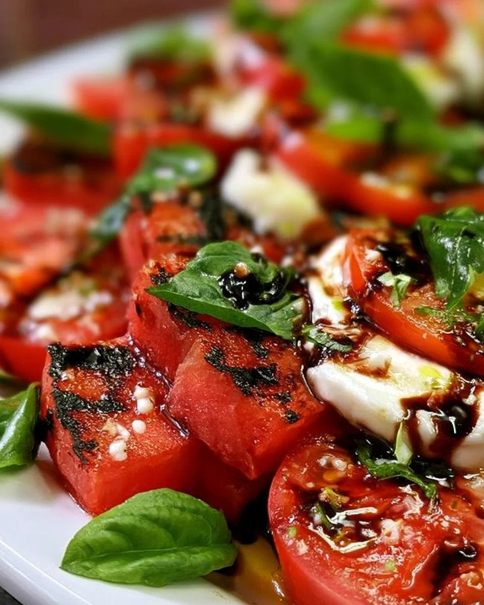 Grilled Caprese Watermelon Salad