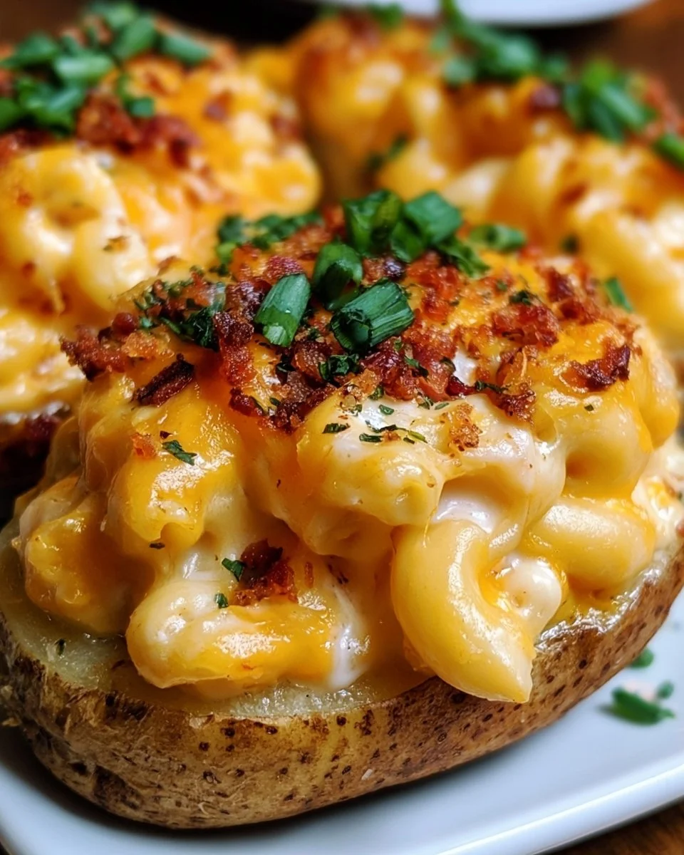Loaded Mac and Cheese Stuffed Baked Potatoes