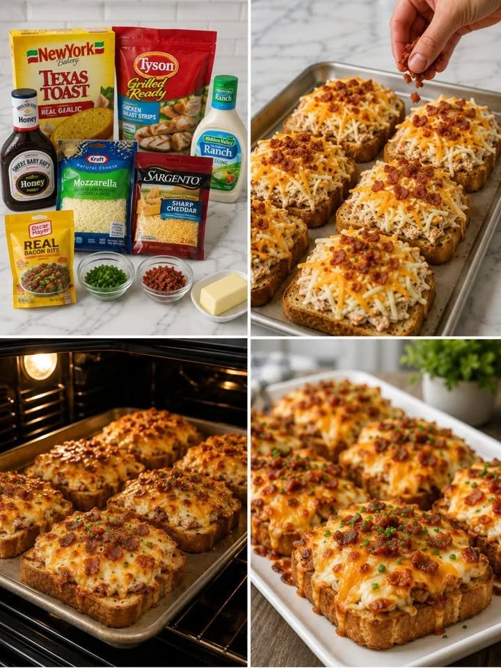 Cheesy BBQ Ranch Chicken Texas Toast