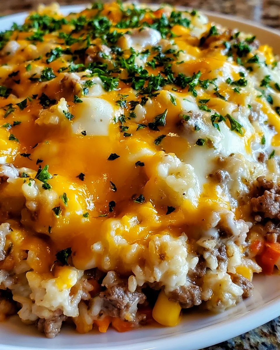 Cheesy Beef &amp; Rice Casserole