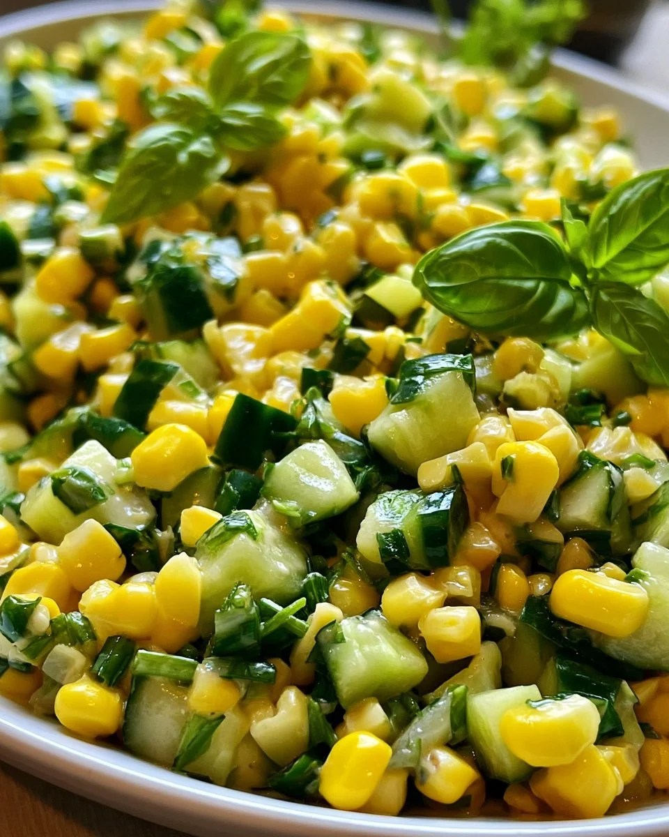 Corn and Cucumber Salad with Basil and Chives