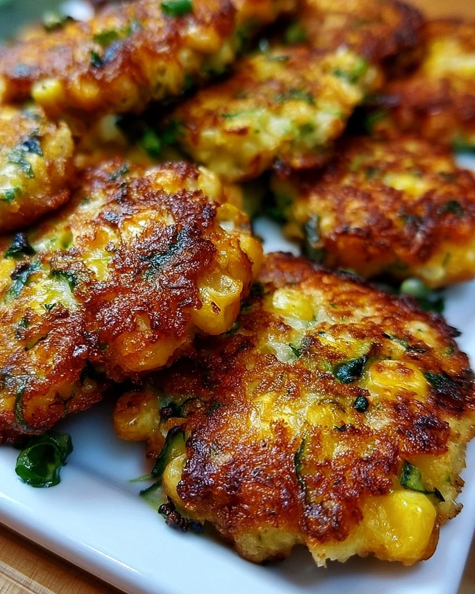 Crispy Fried Zucchini &amp; Corn Fritters