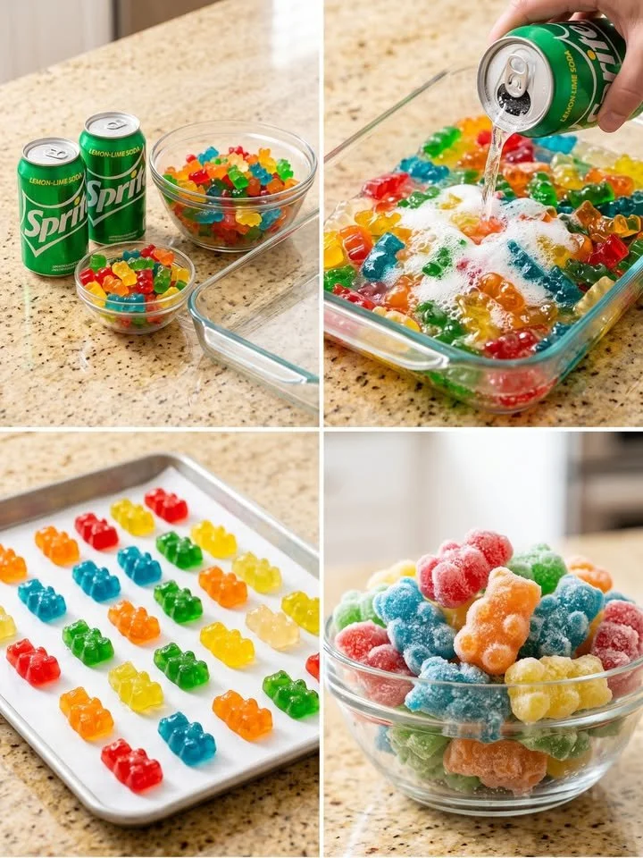 Frozen Sprite Soaked Gummy Bears
