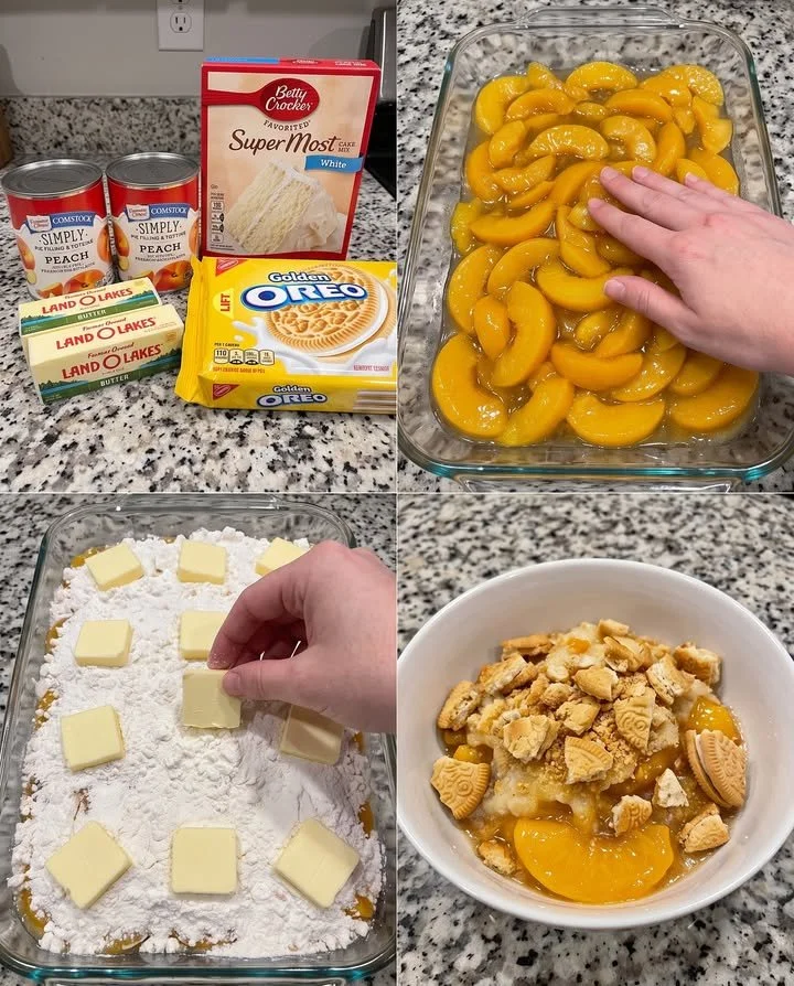Golden Oreo Peach Dump Cake