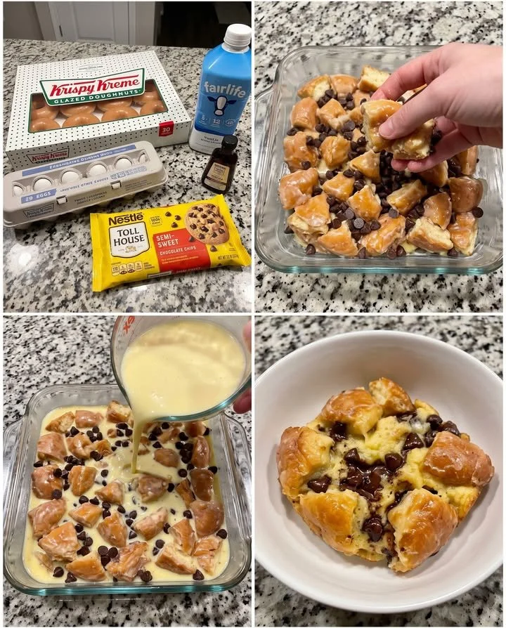 Krispy Kreme Glazed Donut Bread Pudding