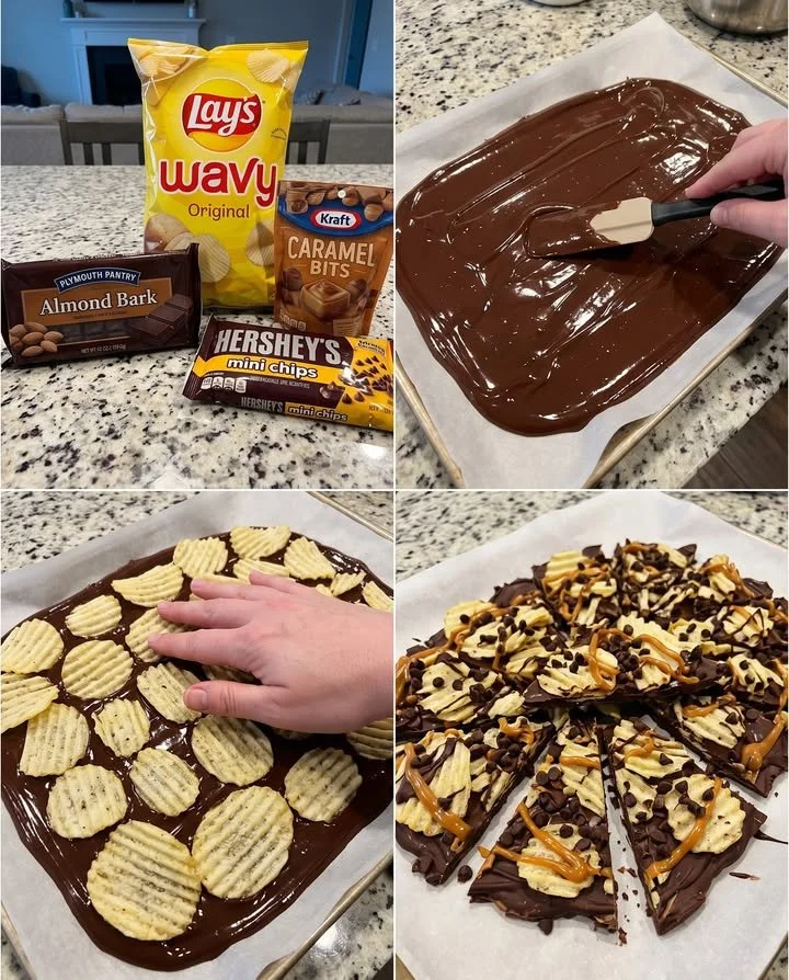 Lay’s Wavy Potato Chip Caramel Bark