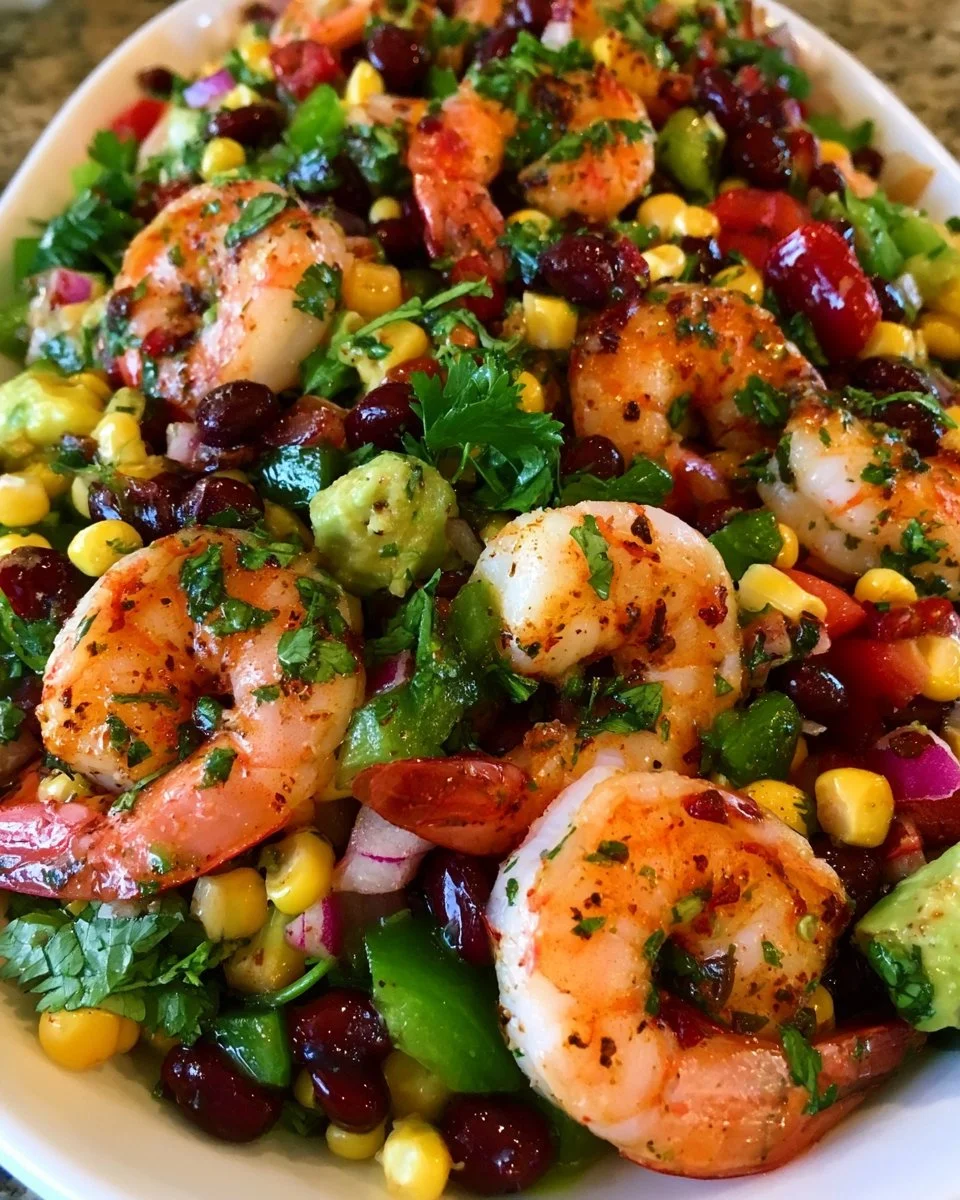 Lime Cilantro Shrimp and Black Bean Salad