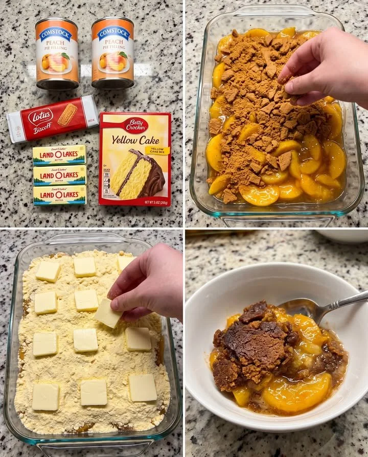 Lotus Biscoff Peach Dump Cake