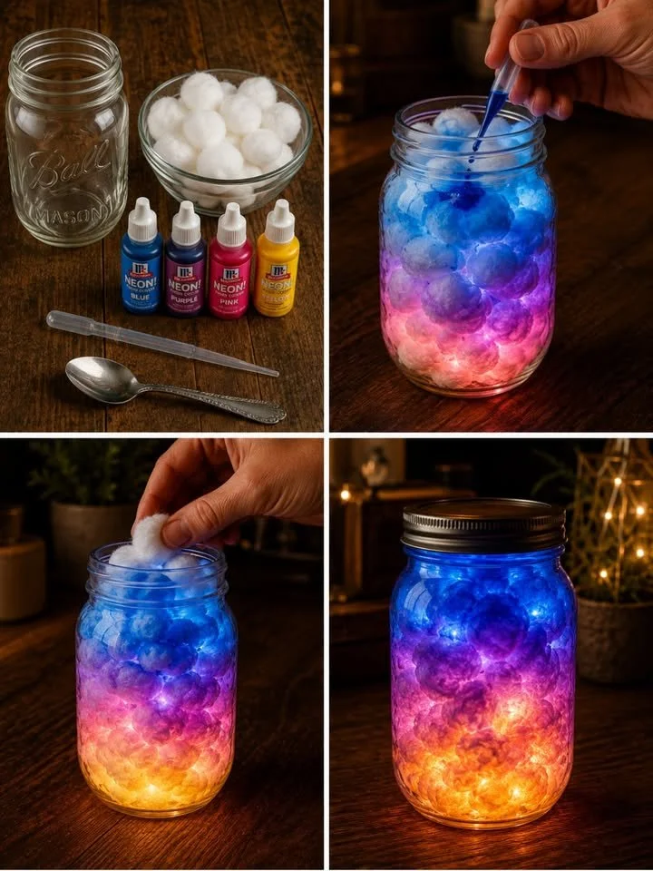 Stunning Nebula Cloud Jar showcasing vibrant cosmic colors and whimsical clouds.