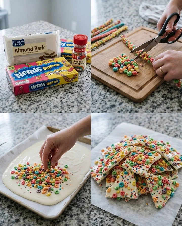 Nerds Rope White Chocolate Bark
