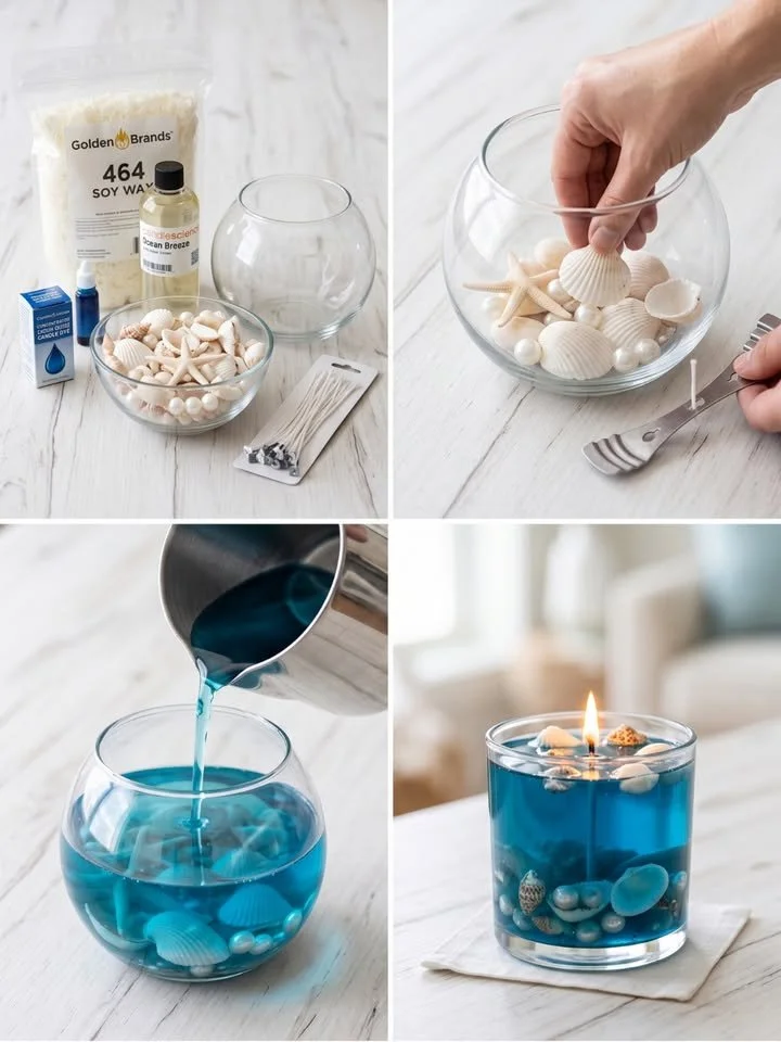 Ocean Breeze Seashell Candle for a coastal-inspired ambiance
