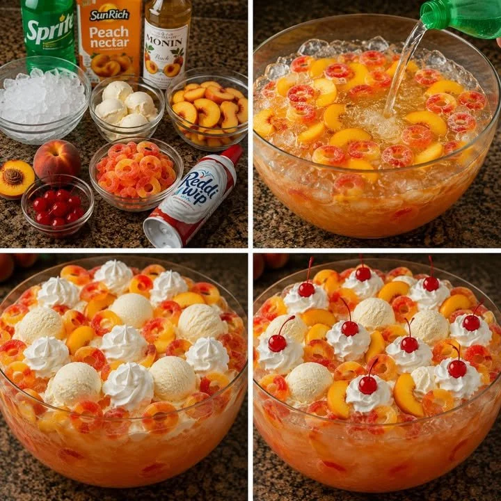 Peach Ring Ice Cream Party Punch