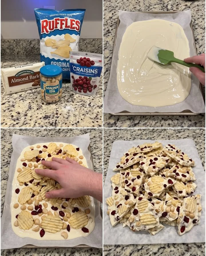 Ruffles White Chocolate Macadamia Bark