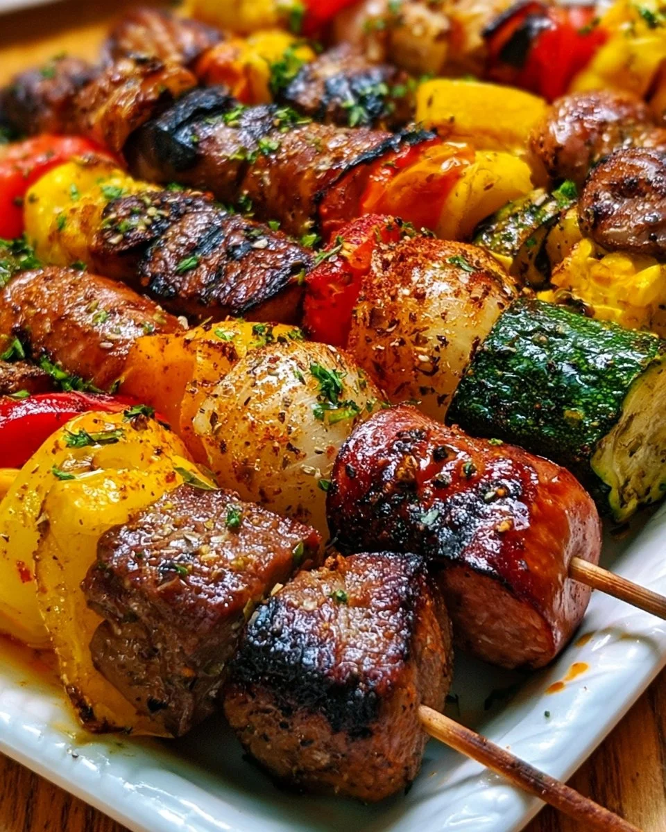Steak and Sausage Kabobs