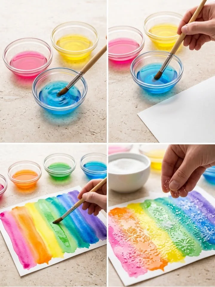 Sugar Crystal Rainbow Painting Craft